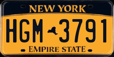 NY license plate HGM3791