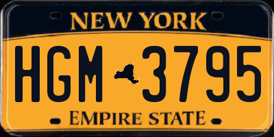 NY license plate HGM3795