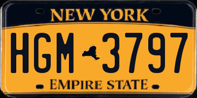 NY license plate HGM3797