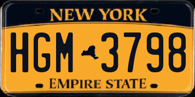 NY license plate HGM3798