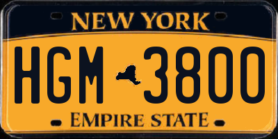 NY license plate HGM3800