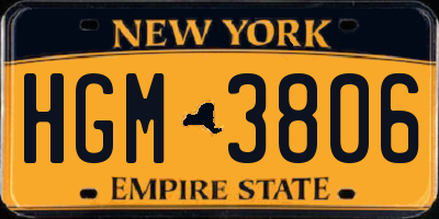 NY license plate HGM3806