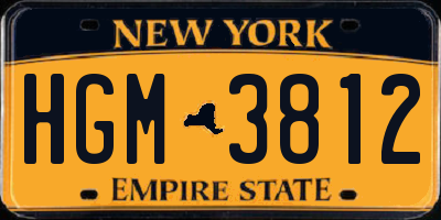 NY license plate HGM3812
