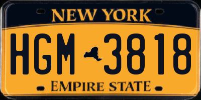 NY license plate HGM3818