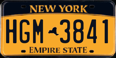 NY license plate HGM3841