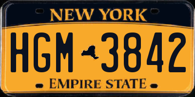 NY license plate HGM3842