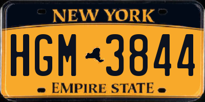 NY license plate HGM3844