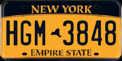 NY license plate HGM3848