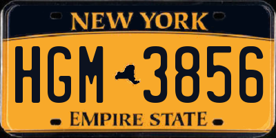 NY license plate HGM3856