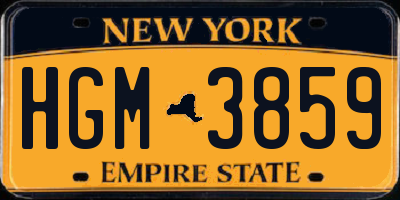 NY license plate HGM3859