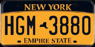 NY license plate HGM3880