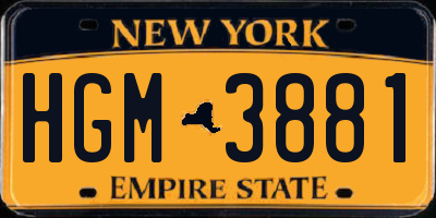 NY license plate HGM3881