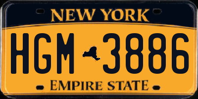 NY license plate HGM3886