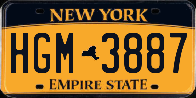 NY license plate HGM3887