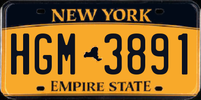 NY license plate HGM3891