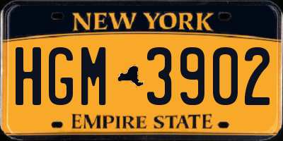 NY license plate HGM3902