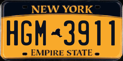 NY license plate HGM3911