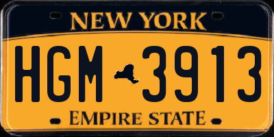 NY license plate HGM3913