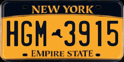 NY license plate HGM3915