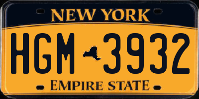 NY license plate HGM3932