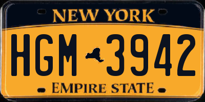 NY license plate HGM3942