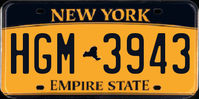 NY license plate HGM3943