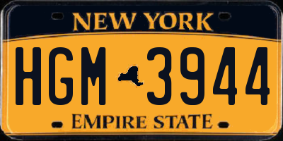 NY license plate HGM3944