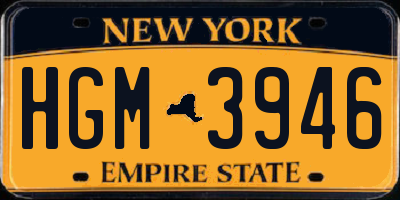 NY license plate HGM3946