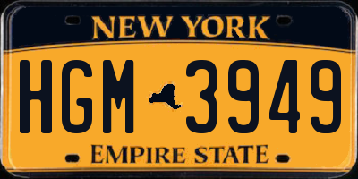 NY license plate HGM3949