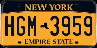 NY license plate HGM3959