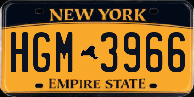 NY license plate HGM3966