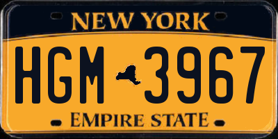 NY license plate HGM3967