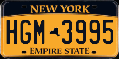 NY license plate HGM3995