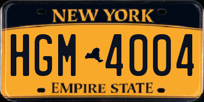 NY license plate HGM4004