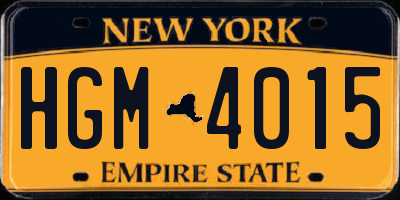 NY license plate HGM4015