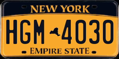 NY license plate HGM4030
