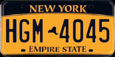 NY license plate HGM4045