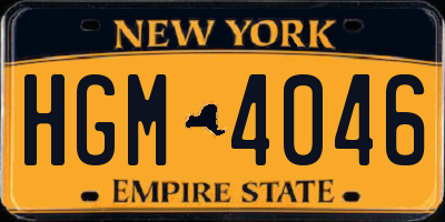 NY license plate HGM4046