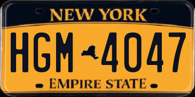 NY license plate HGM4047