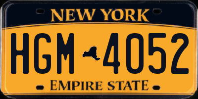 NY license plate HGM4052