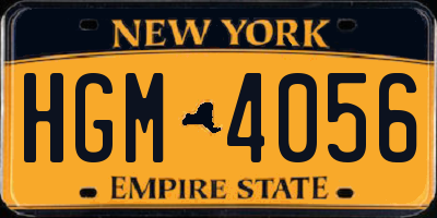 NY license plate HGM4056
