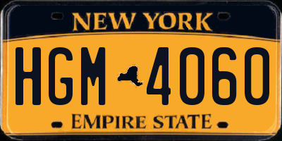 NY license plate HGM4060