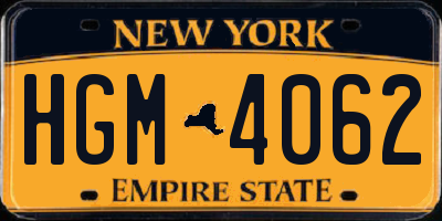 NY license plate HGM4062