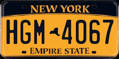 NY license plate HGM4067