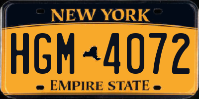 NY license plate HGM4072