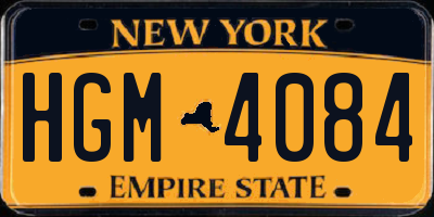 NY license plate HGM4084