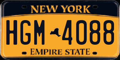 NY license plate HGM4088