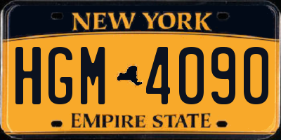 NY license plate HGM4090