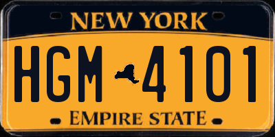 NY license plate HGM4101