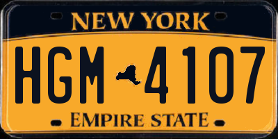 NY license plate HGM4107